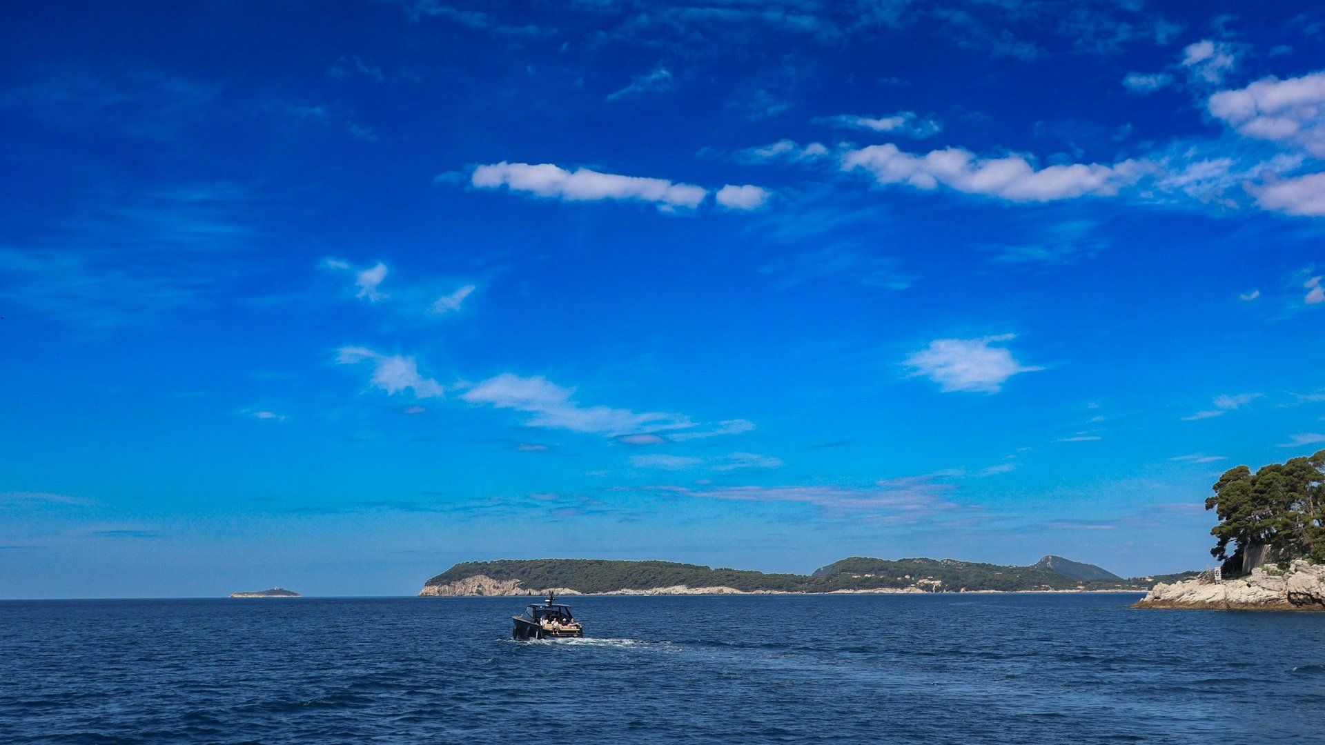 Boat tour near Lopud island, Croatia